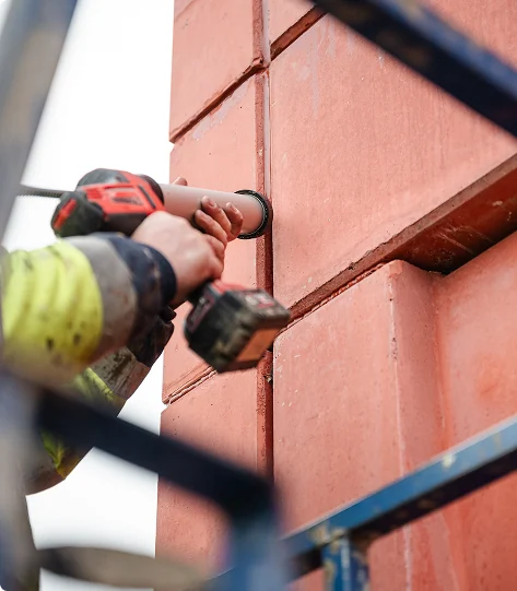 Detail van een elastische voeg